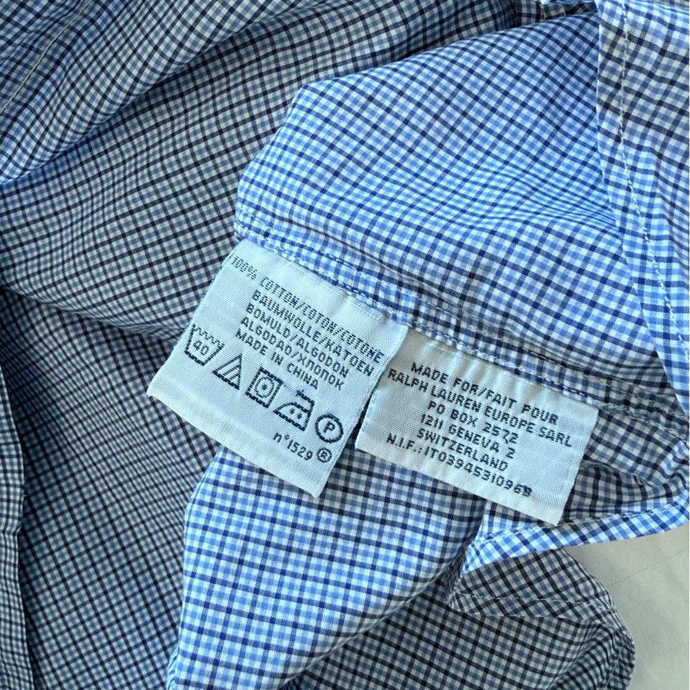 Ralph Lauren Polo Custom Fit 100% Cotton Men's Plaid Shirt size Medium - Picture 6 of 8